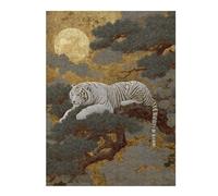 Rompecabezas para Adolescentes 1000pcs(52x38cm) White Tiger Moonlit Forest Art Print Rompecabezas para Adultos Juegos Divertidos Mejora La Memoria Cumpleaños Y Navidad 1000pcs(52x38cm)