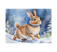 Rompecabezas para Adolescentes 1000pcs(52x38cm) Winter Bunny in Snowscape Rompecabezas para Adultos Juego Práctico Decoración del Hogar Diversión En El Hogar Actividades, 1000pcs(52x38cm)
