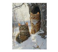Rompecabezas para Adolescentes 1000pcs(52x38cm) Winter Cats in Snowscape Rompecabezas DIY Juguetes Regalos para Mujeres Cumpleaños Y Navidad 1000pcs(52x38cm)