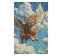 Rompecabezas para Adolescentes 1000pcs(75x50cm) Angel Cat Flying in Sky Rompecabezas DIY Juguetes Regalos para Mujeres Cumpleaños Y Navidad 1000pcs(75x50cm)