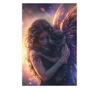 Rompecabezas para Adolescentes 1000pcs(75x50cm) Angel Wings Cat Hug Fantasy Art Rompecabezas para Adultos Juguetes De Bricolaje Análisis Y Lógica Difícil Y Desafiante 1000pcs(75x50cm)