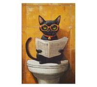 Rompecabezas para Adolescentes 1000pcs(75x50cm) Black Cat Reading Newspaper Rompecabezas para Adultos Juego De Ingenio Análisis Y Lógica Cumpleaños Y Navidad 1000pcs(75x50cm)