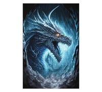 Rompecabezas para Adolescentes 1000pcs(75x50cm) Blue Ice Dragon Fantasy Artwork Rompecabezas para Adultos Juego De Ingenio Decoración De Pared Desafiante De Completar 1000pcs(75x50cm)