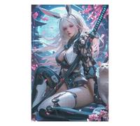 Rompecabezas para Adolescentes 1000pcs(75x50cm) Bunny with Sword Rompecabezas para Adultos Juegos Divertidos Mejora La Memoria Cumpleaños Y Navidad 1000pcs(75x50cm)