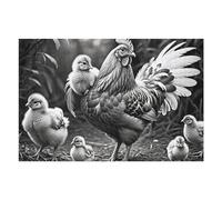 Rompecabezas para Adolescentes 1000pcs(75x50cm) Chicken Family Farm Scene Rompecabezas para Adultos Juego Práctico Desafío Difícil 1000pcs(75x50cm)