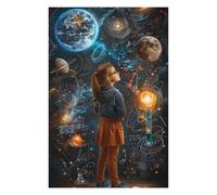 Rompecabezas para Adolescentes 1000pcs(75x50cm) Child Exploring Space Juegos De Rompecabezas Divertidos para Adultos Decoración Actividades Divertidas En Casa 1000pcs(75x50cm)