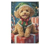 Rompecabezas para Adolescentes 1000pcs(75x50cm) Christmas Poodle with Gifts-1 Rompecabezas para Adultos Juegos Divertidos Mejora La Memoria Cumpleaños Y Navidad 1000pcs(75x50cm)