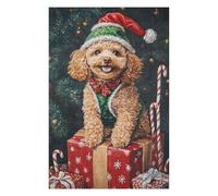 Rompecabezas para Adolescentes 1000pcs(75x50cm) Christmas Poodle with Presents-8 Rompecabezas para Adultos Juegos Relajantes Una Obra De Arte Cumpleaños Y Navidad 1000pcs(75x50cm)
