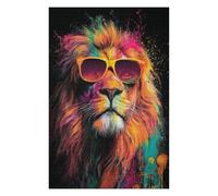 Rompecabezas para Adolescentes 1000pcs(75x50cm) Colorful Lion Sunglasses Art Print-2 Rompecabezas para Adultos Juegos Relajantes Que Mejoran La Memoria Actividades Divertidas En Casa 1000pcs(75x50cm)