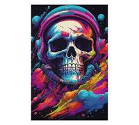 Rompecabezas para Adolescentes 1000pcs(75x50cm) Colorful Skull Astronaut Art Print Rompecabezas para Adultos Juguetes De Bricolaje Análisis Y Lógica Difícil Y Desafiante 1000pcs(75x50cm)
