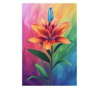 Rompecabezas para Adolescentes 1000pcs(75x50cm) Colorful Tiger Lily Art Print-2 Rompecabezas para Adultos Juegos Relajantes Una Obra De Arte Cumpleaños Y Navidad 1000pcs(75x50cm)