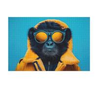 Rompecabezas para Adolescentes 1000pcs(75x50cm) Cool Monkey with Glasses Rompecabezas para Adultos Juego Práctico Desafío Difícil 1000pcs(75x50cm)