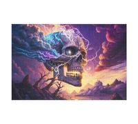 Rompecabezas para Adolescentes 1000pcs(75x50cm) Electric Skull Mystic Energy Rompecabezas para Adultos Juego Práctico Decoración del Hogar Diversión En El Hogar Actividades, 1000pcs(75x50cm)