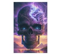 Rompecabezas para Adolescentes 1000pcs(75x50cm) Electric Storm Skull Artwork Rompecabezas para Adultos Juego De Ingenio Patrón De Montaje para Cumpleaños, Navidad 1000pcs(75x50cm)