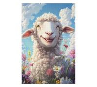 Rompecabezas para Adolescentes 1000pcs(75x50cm) Fluffy Sheep in Flower Field Rompecabezas para Adultos Juegos Familiares Decoración 1000pcs(75x50cm)