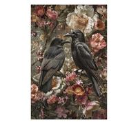 Rompecabezas para Adolescentes 1000pcs(75x50cm) Gothic Black Raven Floral Art Print Rompecabezas para Adultos Juguetes Antiestrés Mejora La Memoria Ayuda A Ejercitar El Cerebro 1000pcs(75x50cm)