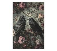 Rompecabezas para Adolescentes 1000pcs(75x50cm) Gothic Raven Floral Art Print Rompecabezas para Adultos Juegos Familiares Alivia El Estrés Juegos Desafiantes Regalos 1000pcs(75x50cm)