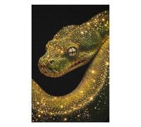 Rompecabezas para Adolescentes 1000pcs(75x50cm) Green Snake with Golden Sparkles Rompecabezas para Adultos Juegos Familiares Decoración Difícil Y Desafiante 1000pcs(75x50cm)