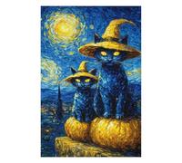 Rompecabezas para Adolescentes 1000pcs(75x50cm) Halloween Cats in Witch Hats Rompecabezas DIY Juguetes Regalos para Mujeres Cumpleaños Y Navidad 1000pcs(75x50cm)
