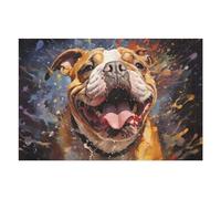 Rompecabezas para Adolescentes 1000pcs(75x50cm) Happy English Bulldog Painting Rompecabezas para Adultos Juego Práctico Decoración De Pared Cumpleaños 1000pcs(75x50cm)