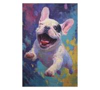 Rompecabezas para Adolescentes 1000pcs(75x50cm) Happy French Bulldog Painting -2 Rompecabezas para Adultos Juegos Relajantes Carrera De Velocidad De Manos 1000pcs(75x50cm)