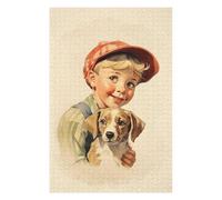 Rompecabezas para Adolescentes 1000pcs(75x50cm) Little Boy and Dog Rompecabezas para Adultos Juego Práctico Desafío Difícil 1000pcs(75x50cm)