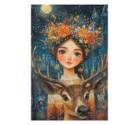 Rompecabezas para Adolescentes 1000pcs(75x50cm) Magical Winter Fantasy with Deer Rompecabezas para Adultos Juego Familiar para Mejorar La Memoria Regalo De Cumpleaños, Regalos, 1000pcs(75x50cm)