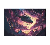 Rompecabezas para Adolescentes 1000pcs(75x50cm) Night Sky Helicopter Formation Rompecabezas para Adultos Juego Práctico Decoración del Hogar Diversión En El Hogar Actividades, 1000pcs(75x50cm)