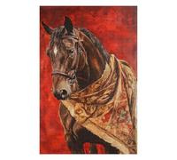 Rompecabezas para Adolescentes 1000pcs(75x50cm) Painted Horse with Red Background Rompecabezas para Adolescentes Juegos Relajantes Regalo De Cumpleaños Desafiante De Completar 1000pcs(75x50cm)