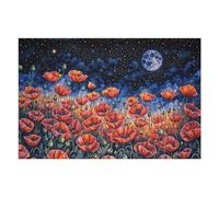 Rompecabezas para Adolescentes 1000pcs(75x50cm) Poppy Field Under Night Sky Rompecabezas para Adultos Juego De Ingenio Patrón De Montaje para Cumpleaños, Navidad 1000pcs(75x50cm)