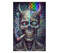 Rompecabezas para Adolescentes 1000pcs(75x50cm) Psychedelic Devil Skull Artwork Rompecabezas para Adultos Juguetes De Bricolaje Análisis Y Lógica Difícil Y Desafiante 1000pcs(75x50cm)