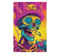 Rompecabezas para Adolescentes 1000pcs(75x50cm) Psychedelic Skull Art Print-2 Rompecabezas para Adolescentes Juegos Relajantes para La Diversión Familiar 1000pcs(75x50cm)