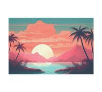 Rompecabezas para Adolescentes 1000pcs(75x50cm) Retro Tropical Views Rompecabezas para Adultos Juego Práctico Decoración del Hogar Diversión En El Hogar Actividades, 1000pcs(75x50cm)