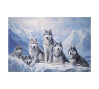 Rompecabezas para Adolescentes 1000pcs(75x50cm) Siberian Husky Pack 5 Rompecabezas para Adultos Juego Práctico Decoración del Hogar Diversión En El Hogar Actividades, 1000pcs(75x50cm)