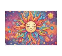 Rompecabezas para Adolescentes 1000pcs(75x50cm) Smiling Rainbow Sun Rompecabezas para Adultos Juego Práctico Decoración del Hogar Diversión En El Hogar Actividades, 1000pcs(75x50cm)
