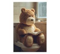 Rompecabezas para Adolescentes 1000pcs(75x50cm) Teddy Bear Reading on Toilet Rompecabezas para Adultos Juego De Ingenio Patrón De Montaje para Cumpleaños, Navidad 1000pcs(75x50cm)