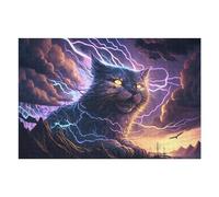 Rompecabezas para Adolescentes 1000pcs(75x50cm) Thundering Cat Storms Rompecabezas para Adultos Juegos De Relajación Decoración del Hogar Interacción Entre Padres E Hijos 1000pcs(75x50cm)