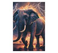 Rompecabezas para Adolescentes 1000pcs(75x50cm) Thundering Giants The Majestic Elephant in Stormy Skies Rompecabezas para Adultos Juegos Familiares Decoración Difícil Y Desafiante 1000pcs(75x50cm)