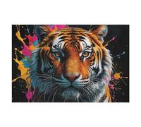 Rompecabezas para Adolescentes 1000pcs(75x50cm) Tiger with Paint Splatter Rompecabezas Juegos Relajantes Difícil Difícil Y Desafiante 1000pcs(75x50cm)