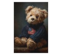 Rompecabezas para Adolescentes 1000pcs(75x50cm) Vintage Patriotic Teddy Bear Rompecabezas para Adultos Juegos Relajantes Que Mejoran La Memoria Actividades Divertidas En Casa 1000pcs(75x50cm)