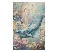 Rompecabezas para Adolescentes 1000pcs(75x50cm) Whale in Floral Ocean Rompecabezas para Adultos Juego De Ingenio Análisis Y Lógica Cumpleaños Y Navidad 1000pcs(75x50cm)