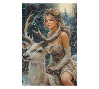Rompecabezas para Adolescentes 1000pcs(75x50cm) Winter Fantasy with Deer-2 Rompecabezas para Adultos Juegos De Relajación Corte De Precisión Cumpleaños 1000pcs(75x50cm)