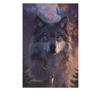 Rompecabezas para Adolescentes 1000pcs(75x50cm) Wolf and Deer in Space Rompecabezas para Adultos Juego Familiar para Mejorar La Memoria Regalo De Cumpleaños, Regalos, 1000pcs(75x50cm)
