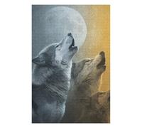 Rompecabezas para Adolescentes 1000pcs(75x50cm) Wolves Howling at Moon Rompecabezas para Adultos Juguete Decoración De Pared Mejora La Memoria Gran Regalo para Jugar 1000pcs(75x50cm)