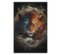 Rompecabezas para Adolescentes 1000pcs(75x50cm) Yin Yang Tiger Art Print Rompecabezas para Adultos Juego Familiar Carrera De Velocidad De Manos Regalos Y Cumpleaños Únicos 1000pcs(75x50cm)