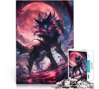 Rompecabezas para Adolescentes 2000 Piezas Anime Bloodmoon Wolf Competición de Velocidad de Manos Juego de desafío único 70x100cm
