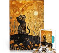 Rompecabezas para Adolescentes 2000 Piezas Arte de Cachorro de león con Amanecer Juego Familiar para y Grandes Regalos y Juguetes 70x100cm