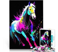 Rompecabezas para Adolescentes 2000 Piezas Caballo Abstracto Reducción del estrés Interesante con póster a Juego y Hoja de Trivia 70x100cm