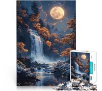 Rompecabezas para Adolescentes 2000 Piezas Cascada a la luz de la Luna Juego Intelectual Cada Pieza es única: un desafiante y Divertido Juego Familiar 70x100cm