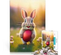 Rompecabezas para Adolescentes 2000 Piezas Conejo de Pascua con Huevo Rojo Juego de Preguntas Interacción Entre Padres e Hijos 70x100cm